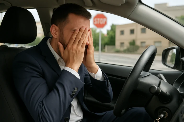 un chauffeur VTC déçu d'avoir rater l'examen pratique VTC