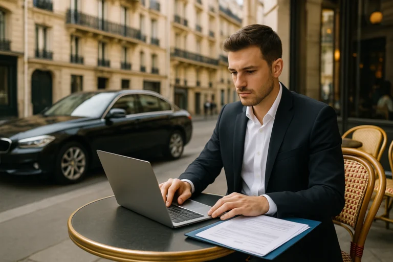 un chauffeur vtc qui commande sa carte VTC à l'imprimerie national