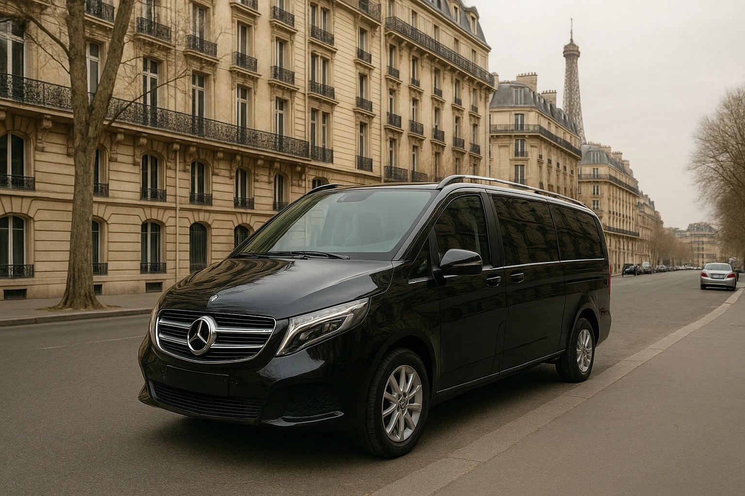 Un Mercedes Class V garé dans Paris