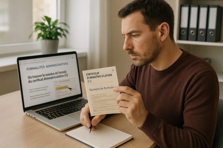 découvrez comment trouver le numéro de formule de votre certificat d'immatriculation (ci) facilement. suivez nos conseils pratiques pour localiser rapidement cette information essentielle et sécurisez vos démarches administratives.