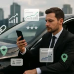 un chauffeur vtc qui se renseigne sur le référencement d'un site VTC