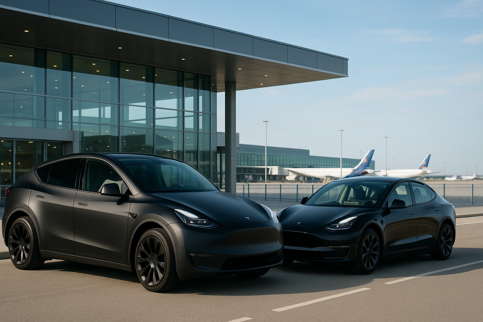 Deux tesla qui appartiennent à des chauffeurs VTC