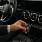 Un tacker GPS pour voiture installé dans une Mercedes Class-A