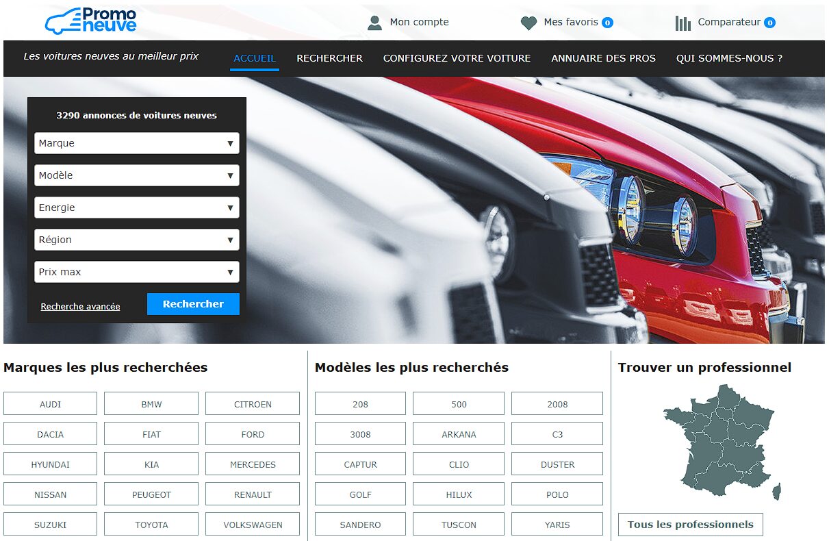 la page d'accueil du site promoneuve.com