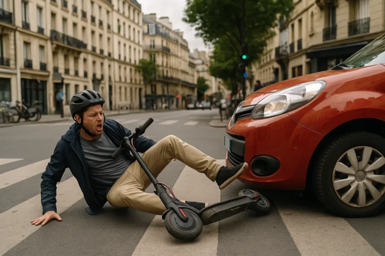 un des nombreux accidents en trottinettes dans le villes française