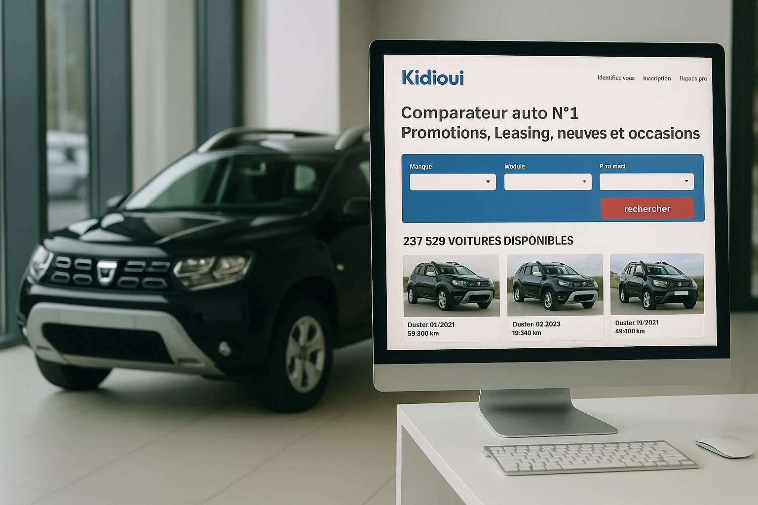 Kidioui voiture neuve Dacia Duster en showroom