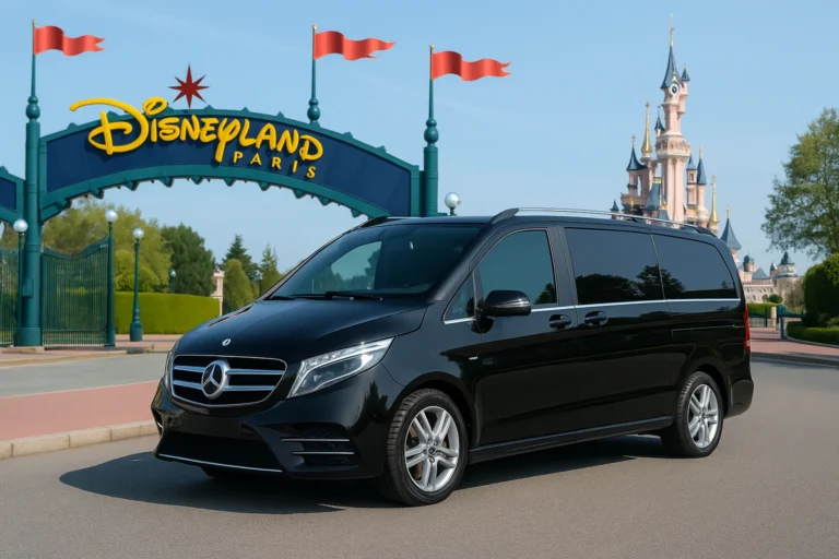 Navette aéroport Disneyland Paris en minivan Mercedes Classe V noire