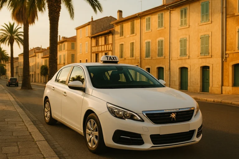 un taxi toulonnais qui attend un client près de la gare de Toulouse