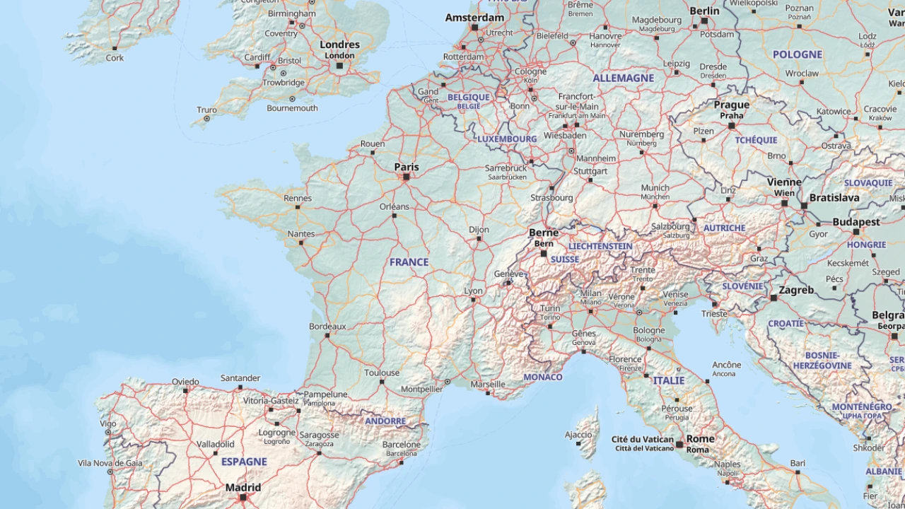 carte interactive du guide itinéraire Michelin