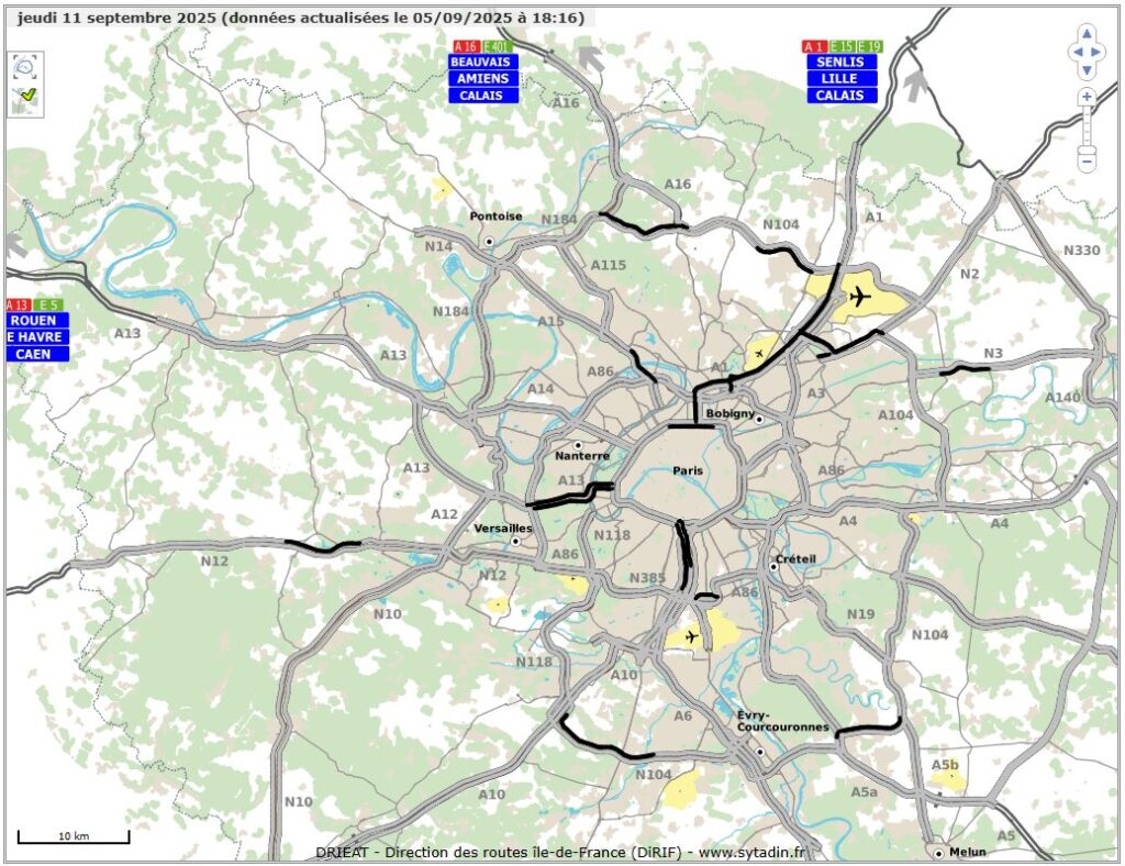 sytadin fermeture nocturne périphérique Paris