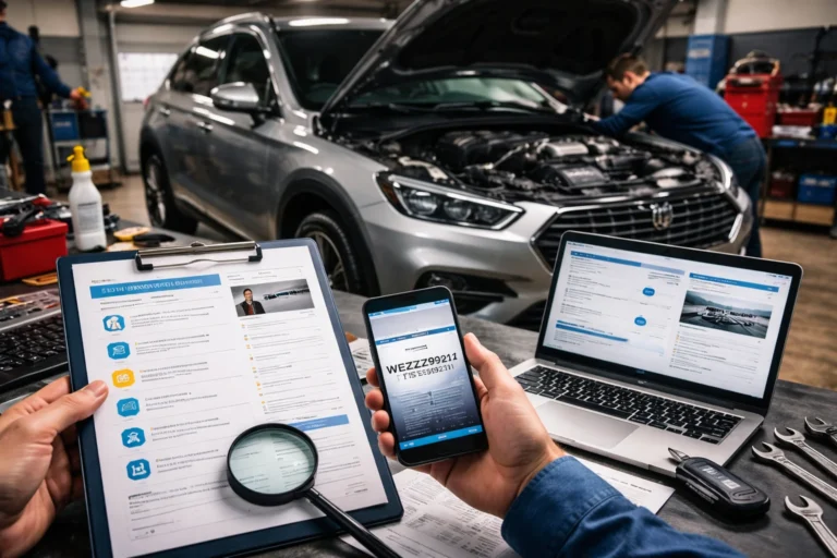 Rapport CarVertical gratuit : contrôle VIN et historique véhicule en garage
