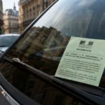 Papier vert amende stationnement
