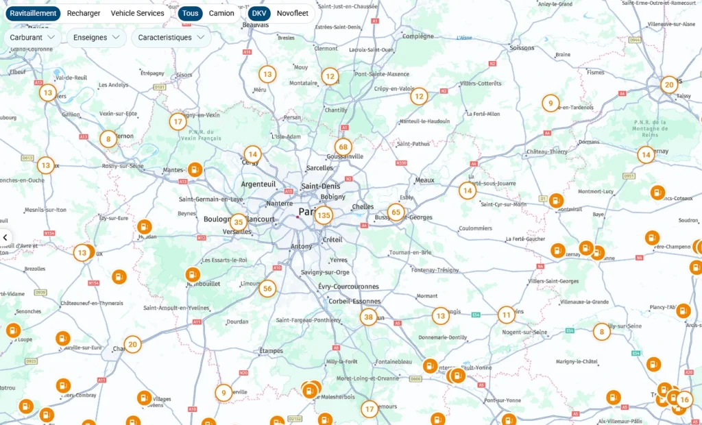 DKV Maps sur navigateur