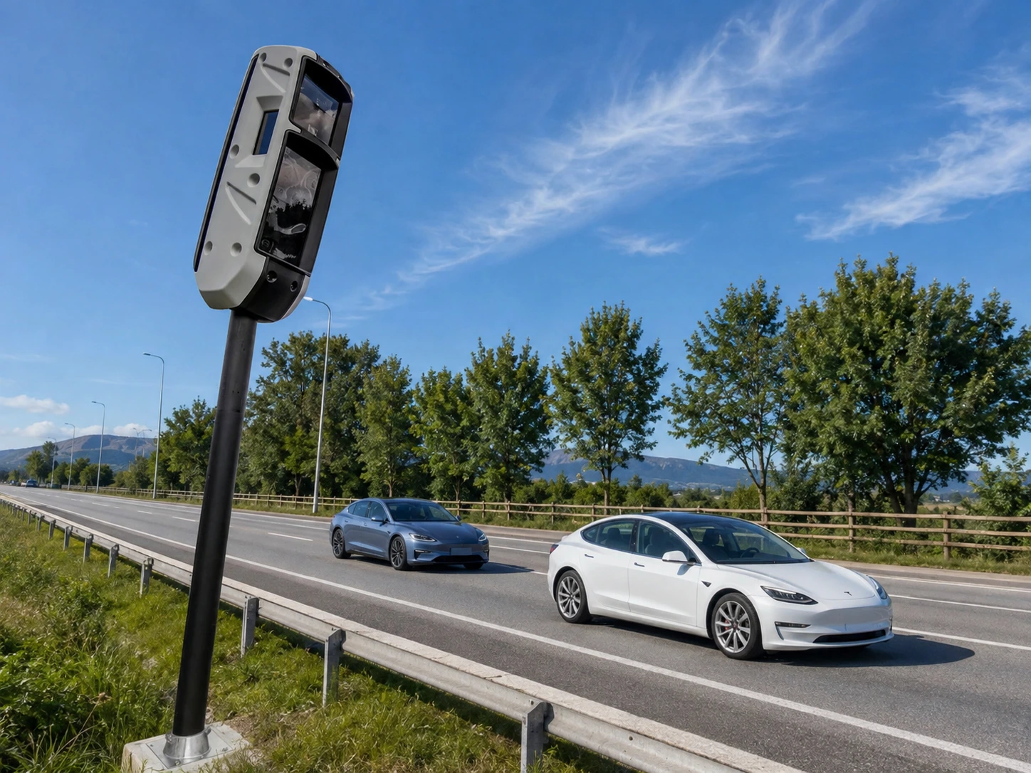 Radar tourelle sur l'autoroute A4 en direction de l'Allemagne