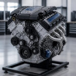 Moteur automobile moderne et meticuleux
