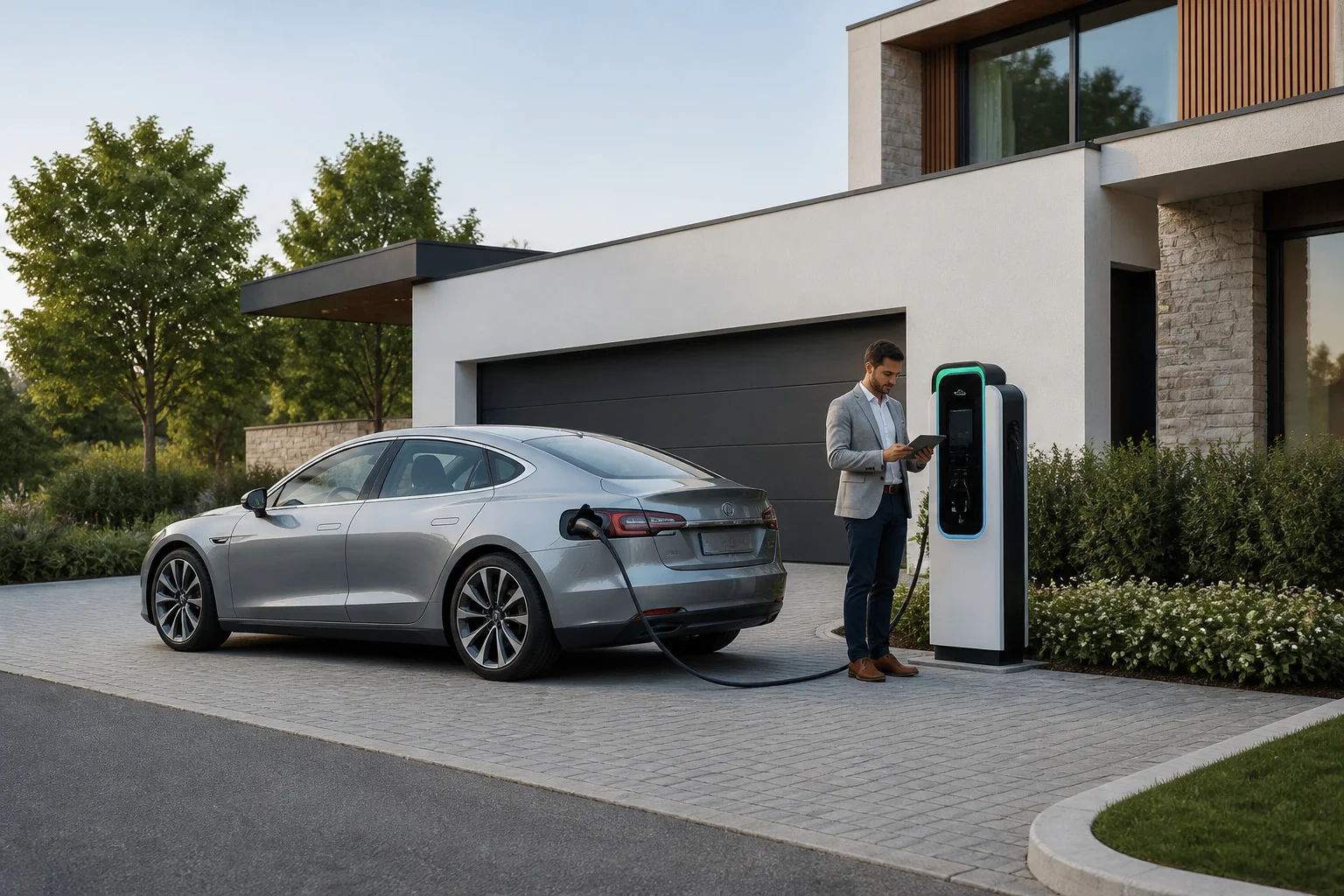 Station de recharge pour vehicules electriques moderne