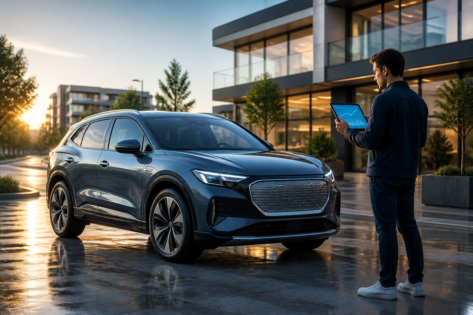 Audi electrique moderne et technologie