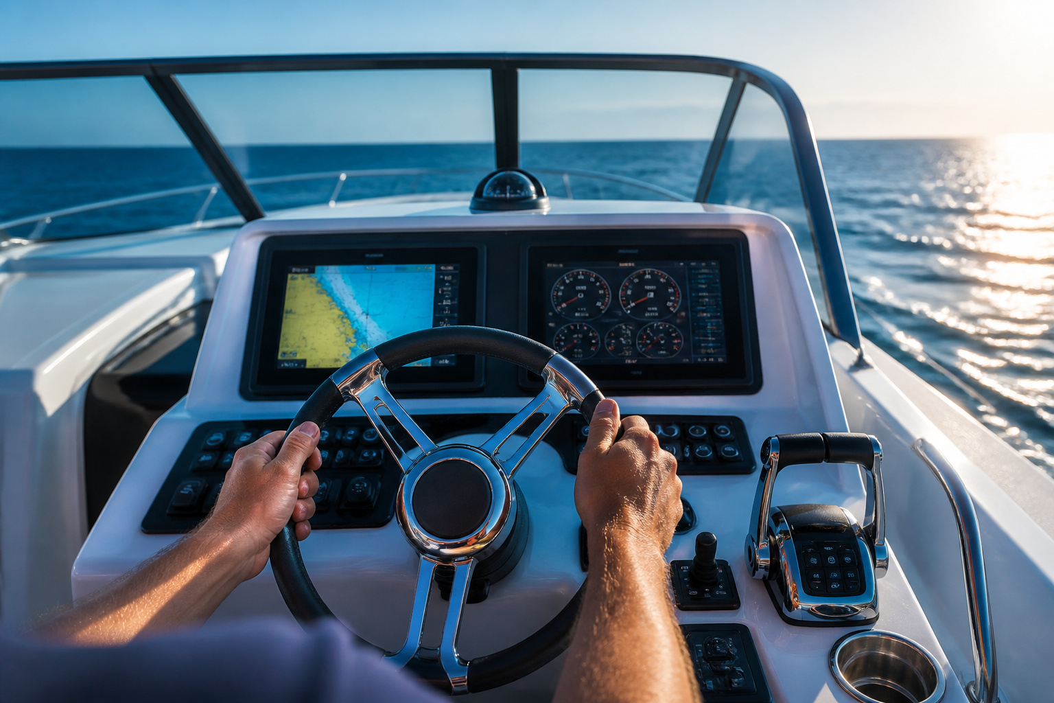 Prise en main du bateau vue sur locean