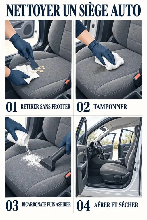 Comment nettoyer du vomi dans une voiture en quatre étapes, du retrait des résidus au séchage