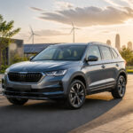 Suv moderne au soleil couchant